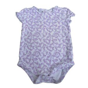 Faded Glory One Piece‎ Onesie Girls Size 18M Purple Short Sleeve Toddler Snap